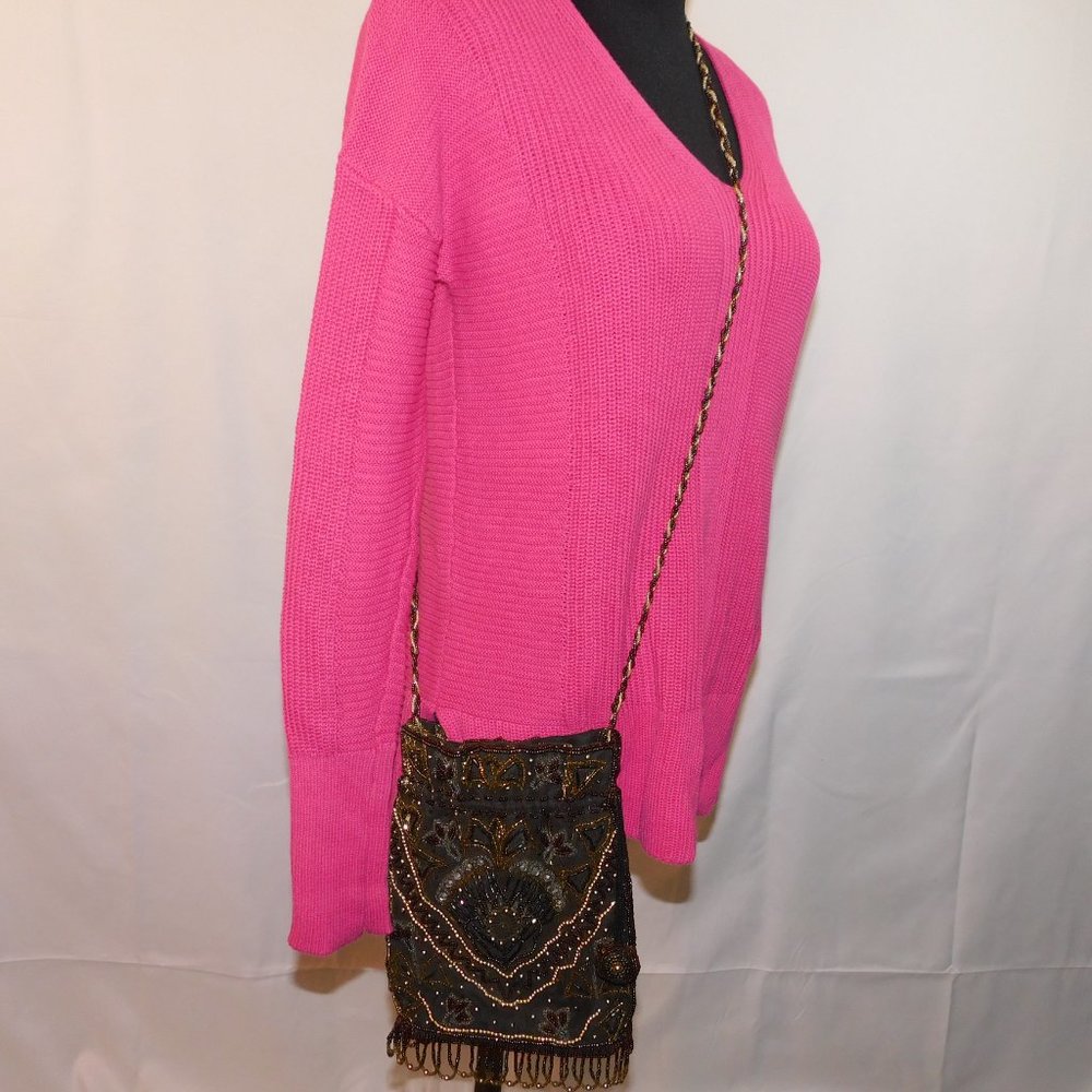 Beaded Vintage? Drawstring Handbag Crossbody Gorgeous Design - Picture 6 of 13